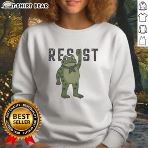 Good Resist Portland Frog Sweatshirt featuring a vibrant frog design, perfect for casual wear and eco-conscious fashion.