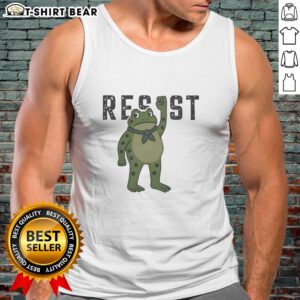 Good Resist Portland frog tank top featuring a vibrant frog design on a stylish, comfortable fabric for summer wear.