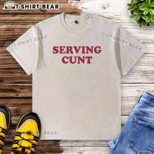 Good Serving Cunt Washed T-Shirt in a relaxed fit, perfect for casual wear with a bold graphic design.