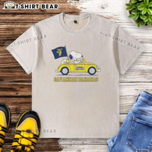Good Snoopy and Woodstock Peanuts X Savannah Bananas baseball lover washed t-shirt, perfect for fans of fun tees.