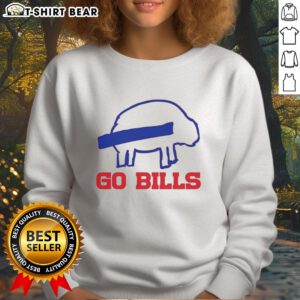 Alt Text: Happy Buffalo Bills football sketch sweatshirt design celebrating the team spirit and fandom. Go Bills!