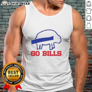 Happy Buffalo Bills football sketch on a tank top, perfect for cheering on the Bills during game day.