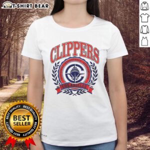 Vintage Los Angeles Clippers NBA logo on a stylish ladies tee, perfect for fans and fashion lovers alike.