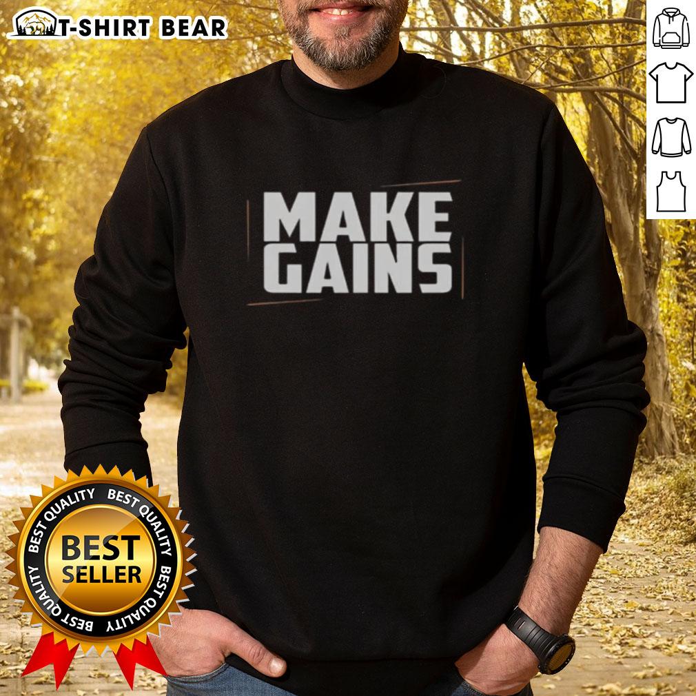 Hot Make Gains Gym Sweatshirt in black, perfect for workouts and stylish fitness apparel for gym enthusiasts.