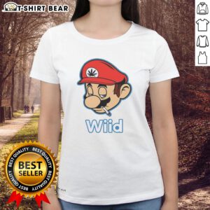 Hot Mario Bros Wii smoking ladies tee featuring vibrant design and playful graphics, perfect for fans of the game.