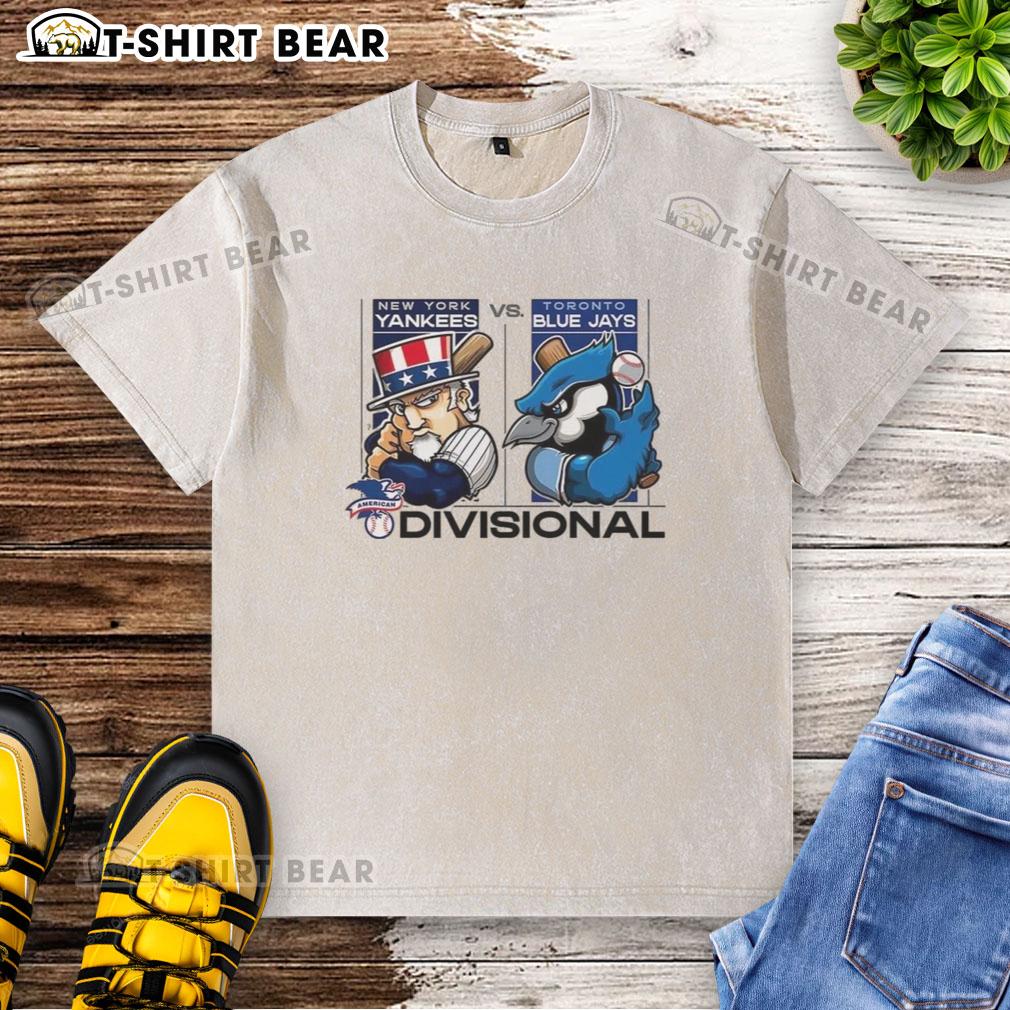 2025 AL Division Series: Hot New York Yankees vs Toronto Blue Jays mascot washed t-shirt, perfect for baseball fans.