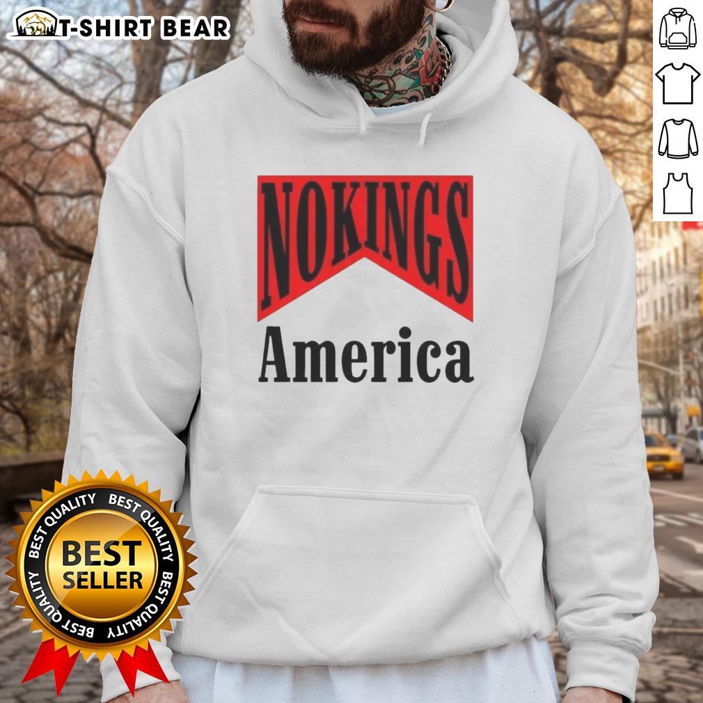 Alt Text: Hot No Kings America Medicine Packaging Sarcastic Hoodie featuring bold graphics and a trendy design for casual wear.