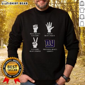 Alt Text: Hot Nothing Beats New York Giants Football Logo Sweatshirt featuring bold team logo on a cozy fabric.