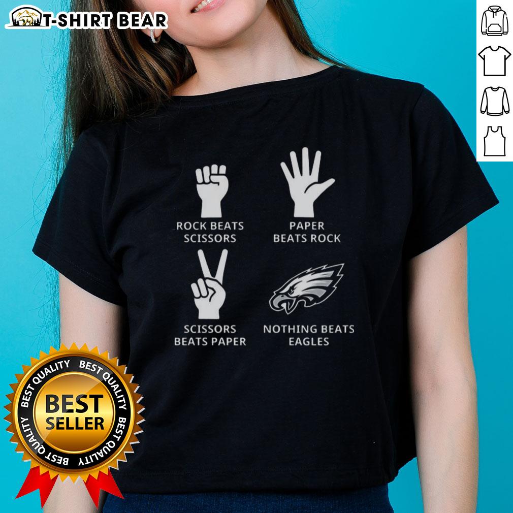 Alt Text: Women's tee featuring the Philadelphia Eagles football logo, perfect for fans supporting their team in style.
