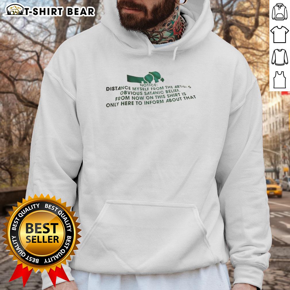 Stylish 'Hot Notice Distance Myself From The Artist' hoodie displayed on a mannequin, perfect for casual streetwear fashion.