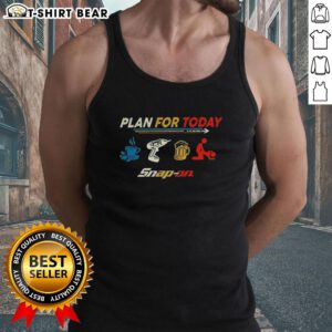 Hot Plan for Today: Coffee, Work, Beer, and Relax graphic on a tank top, perfect for casual summer outings.