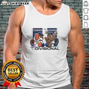 Hot Seattle Mariners vs Detroit Tigers American League Division Series 2025 mascot tank top featuring vibrant team logos.