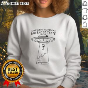Hot UFO Alien Wine Abduction sweatshirt featuring advanced civilizations and stylish design, perfect for cosmic enthusiasts.