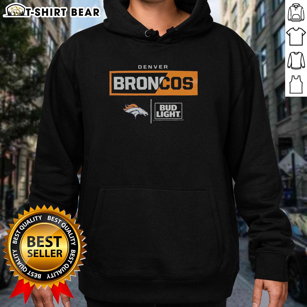 Nice Bud Light Denver Broncos team hoodie featuring vibrant colors and logo, perfect for fans and game day wear.