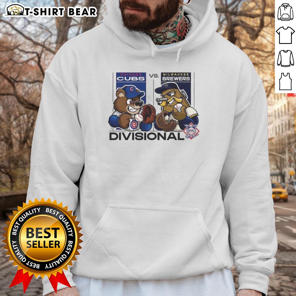 Alt Text: Chicago Cubs vs Milwaukee Brewers 2025 National League Divisional Series mascot hoodie design featuring vibrant team logos.