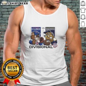 Chicago Cubs vs Milwaukee Brewers 2025 NLDS mascot tank top featuring vibrant team graphics and playful design.