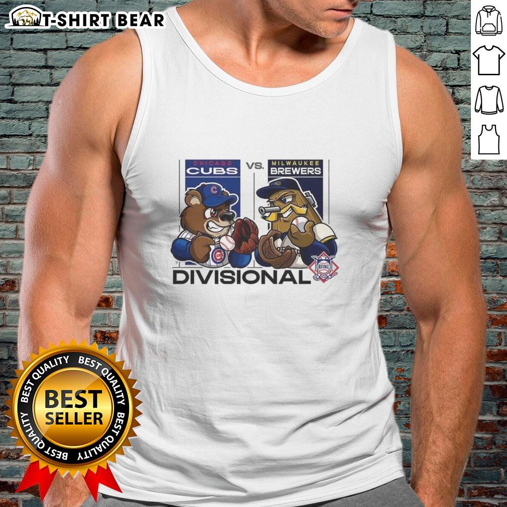 Chicago Cubs vs Milwaukee Brewers 2025 NLDS mascot tank top featuring vibrant team graphics and playful design.