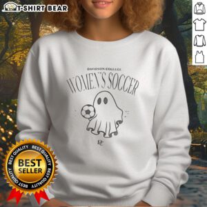 Nice Ghost Davidson Women's Soccer 2025 Sweatshirt featuring stylish design for soccer fans and athletes.