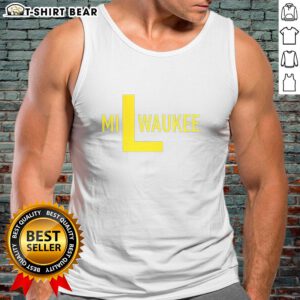 Stylish Milwaukee Brewers L logo tank top, perfect for baseball fans and summer wear.