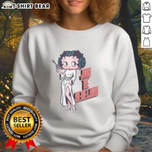 Nice Rebel Pinup sweatshirt featuring a retro cartoon princess parody, perfect for joining the rebellion in style.