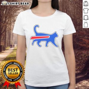 Alt Text: Funny football team meme featuring a cat on an official ladies tee, perfect for sports fans and cat lovers.