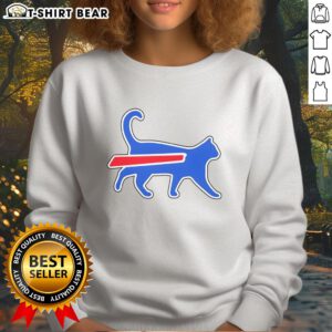Funny Cat Bills meme sweatshirt featuring a playful cat design for football fans and meme lovers.
