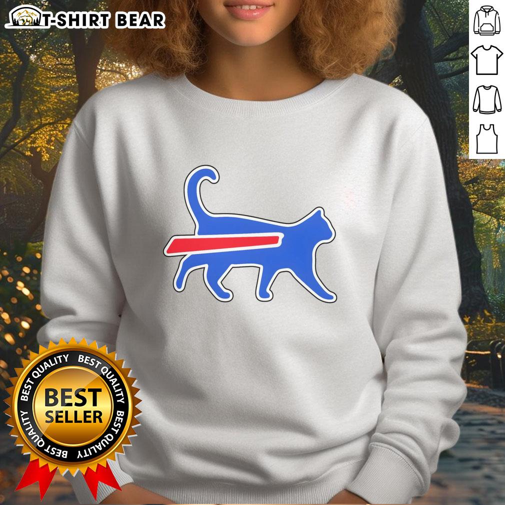 Funny Cat Bills meme sweatshirt featuring a playful cat design for football fans and meme lovers.