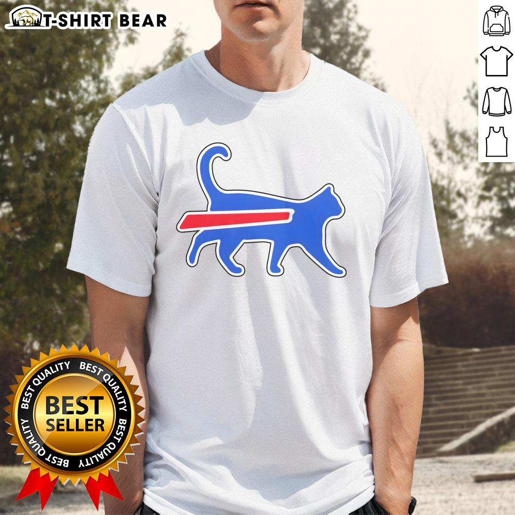 Official Cat Bills funny football team meme T-shirt featuring a playful cat design and vibrant colors.
