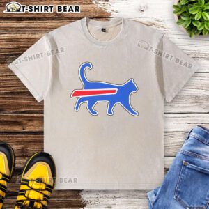 Funny football team meme on a washed t-shirt featuring Official Cat Bills design, perfect for sports fans.