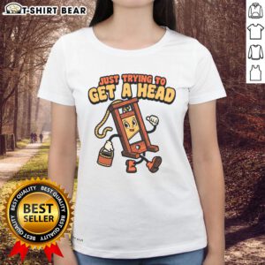 Official Just Trying to Get a Head Guillotine Ladies Tee in black, featuring a stylish graphic design for trendy women.