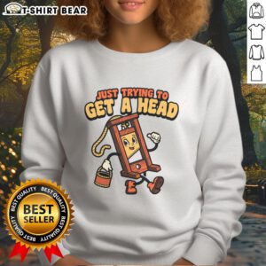 Official Just Trying To Get A Head Guillotine Sweatshirt in black, featuring a bold graphic design for stylish comfort.