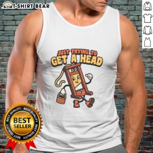 Official Just Trying To Get A Head Guillotine Tank Top featuring a bold graphic design, perfect for casual wear.