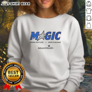 Official Magic Opening Night 2025 sweatshirt featuring Miami vs Orlando design, perfect for fans and collectors.