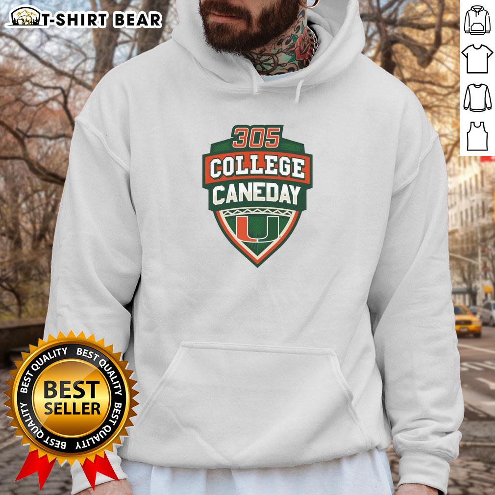 Alt Text: Official Miami Hurricanes Football 305 College Caneday Hoodie featuring team colors and logo for fans and athletes.