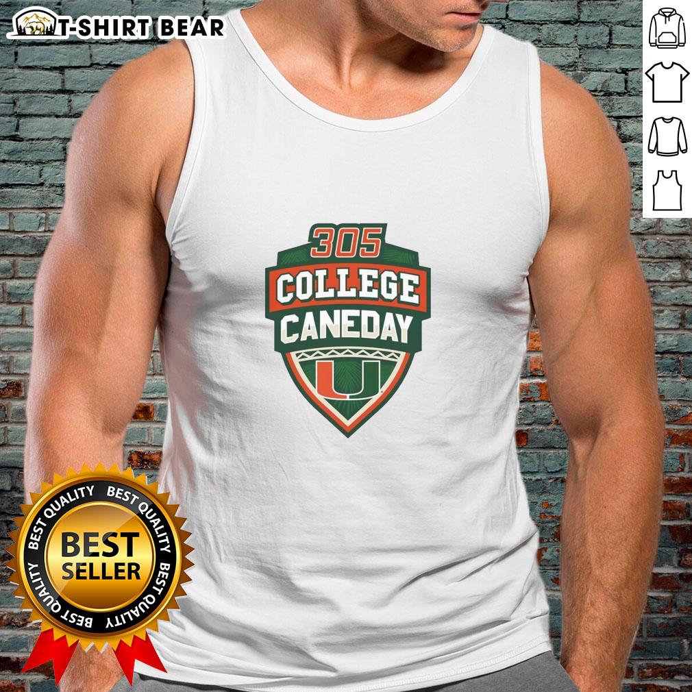 Alt Text: Official Miami Hurricanes Football 305 College Caneday tank top showcasing team spirit and vibrant design.