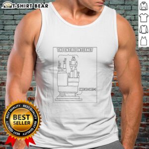 Official The Entire Internet AWS US East 1 meme tank top featuring a humorous design perfect for tech enthusiasts.