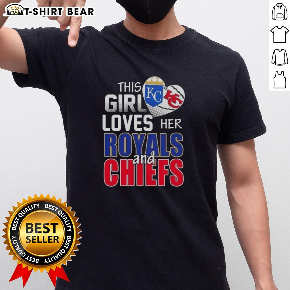 Alt Text: Official This Girl Loves Her Missouri Sports Royals And Chiefs T-Shirt featuring vibrant team logos and a stylish design.