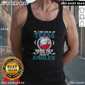 Texas tank top with 'My Heart and Soul Belongs to Philadelphia Eagles' print, perfect for game day fans.