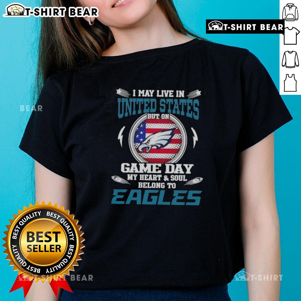 Philadelphia Eagles ladies tee showcasing team spirit for game day, perfect for fans living in the United States.