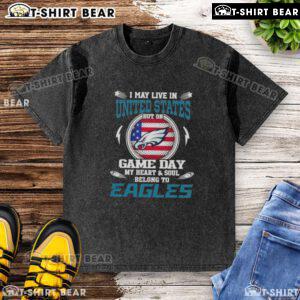 Unisex washed t-shirt featuring 'My heart belongs to Philadelphia Eagles' design, perfect for game day pride.