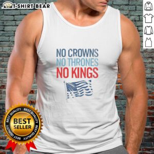 Original No Crowns No Thrones No Kings America Tank Top in black, featuring a bold graphic design for casual wear.