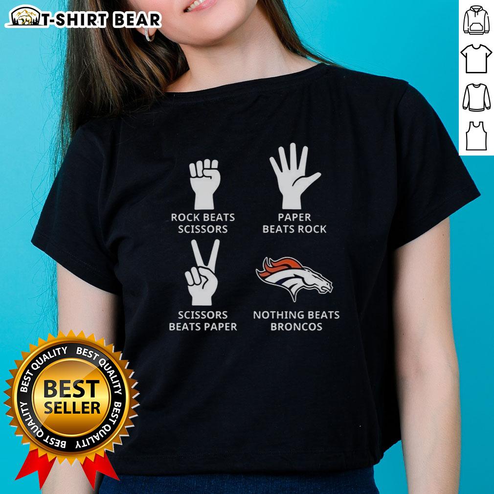Original Denver Broncos Football Logo Ladies Tee showcasing vibrant colors and stylish design for female fans.