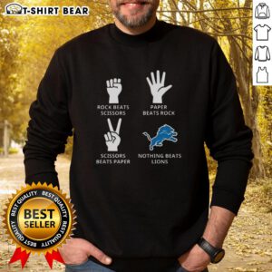 Alt Text: Original Nothing Beats Detroit Lions football logo sweatshirt showcasing bold team colors and iconic design.