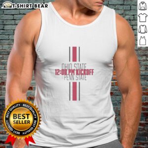 Original Ohio State Buckeyes vs Penn State Nittany Lions Kickoff 2025 tank top featuring team logos and game details.