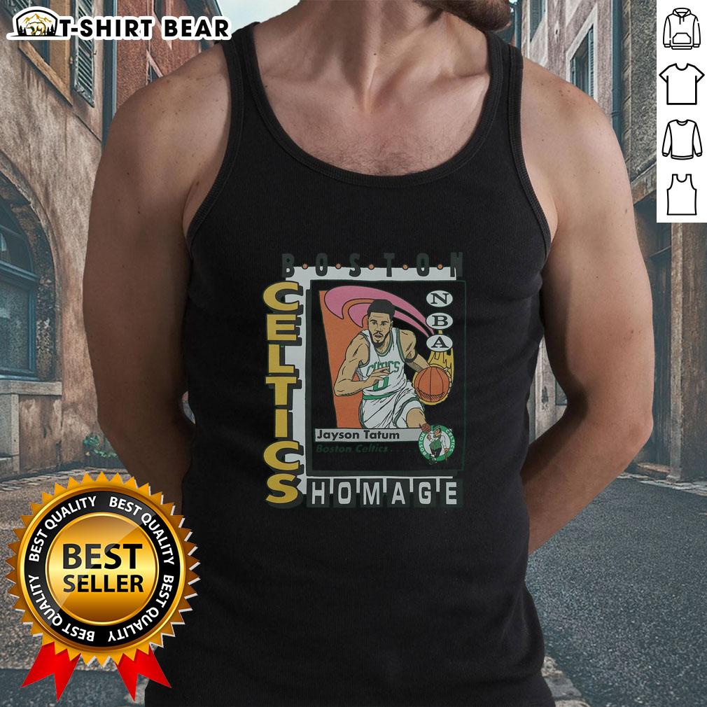 Premium Boston Celtics trading card featuring Jayson Tatum on a stylish tank top design for fans.