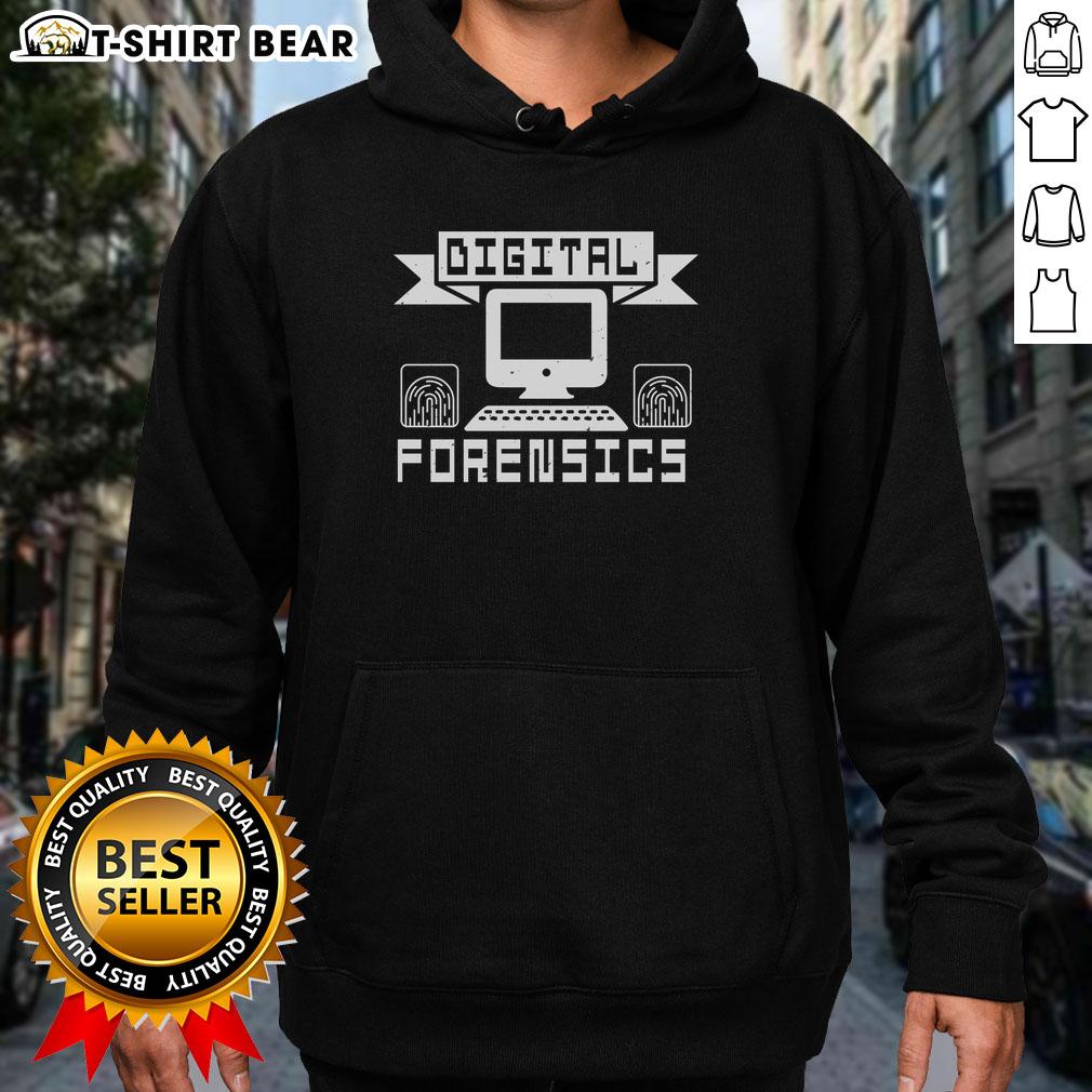 Premium Digital Forensic Hoodie in black, featuring a sleek design and comfortable fit for tech enthusiasts and professionals.