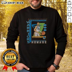 Premium Golden State Warriors trading card sweatshirt featuring Stephen Curry, perfect for fans and collectors.