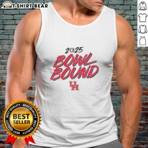 Premium Houston Cougars Willie Fritz Bowl Bound 2025 tank top featuring vibrant team colors and stylish design.