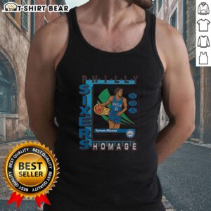 Premium Philadelphia 76ers trading card featuring Tyrese Maxey on a stylish tank top, perfect for fans and collectors.