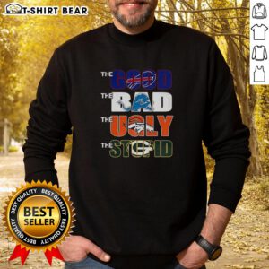 Premium sweatshirt featuring the Buffalo Bills, Detroit Lions, Denver Broncos, and Green Bay Packers logos in a fun design.
